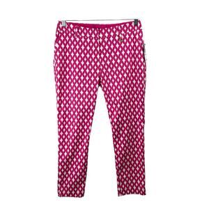 Nautica Fuschia Pink Geometric Mid Rise Ankle Pants NWT Size 6